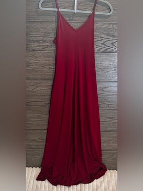 SHEIN Burgundy Red Spaghetti Strap Maxi Dress